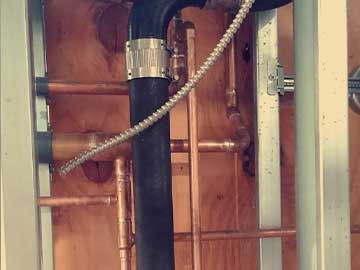 Frozen water line leak repair.