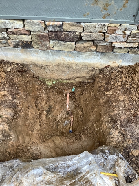 Water line repair.